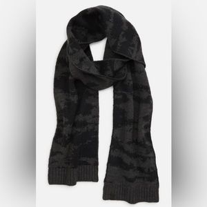 Allsaints Eiger Jacquard scarf grey black new with tags $89 All Saints